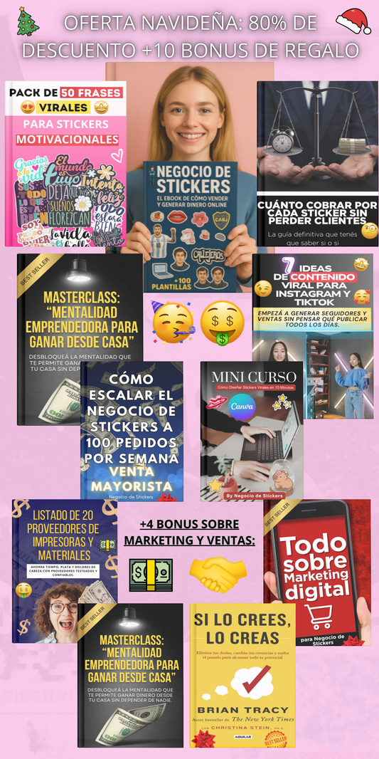 Ebook Tu Negocio de Stickers 2025 – Crea, Vende y Facturá $500.000 en 7 Días